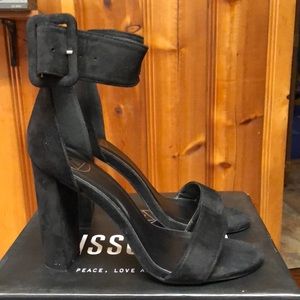 Black Suede Chunky Heel